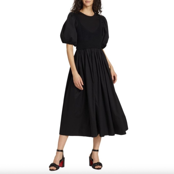 En Saison Two-Piece Poplin Midi Dress with Knit Tank - Picture 1 of 7
